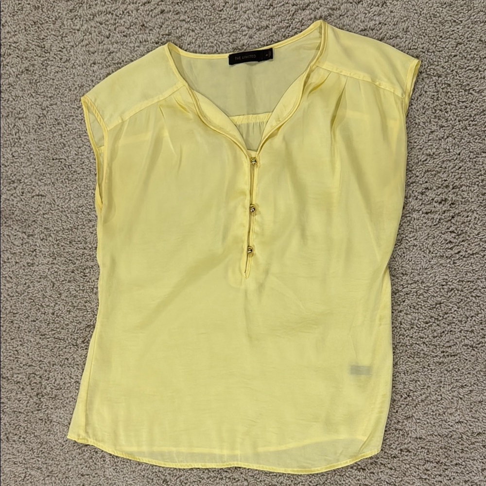 The Limited Size Med Yellow Silky Blouse